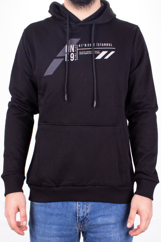 Twister Jeans Twister 1910 Siyah Kapüşonlu Erkek Sweatshirt