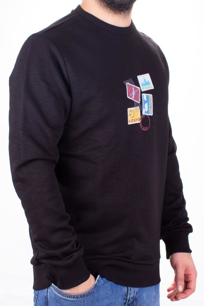 Twister Jeans Twister 1929 Siyah Bisiklet Yaka Erkek Sweat