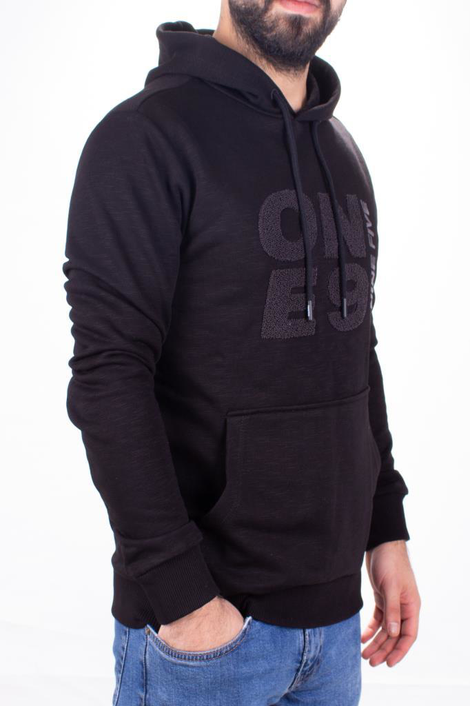Twister Jeans Twister 1931 Siyah Kapüşonlu Erkek Sweatshirt