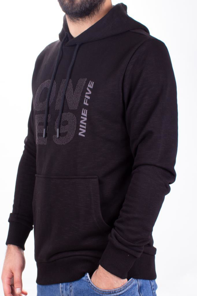 Twister Jeans Twister 1931 Siyah Kapüşonlu Erkek Sweatshirt