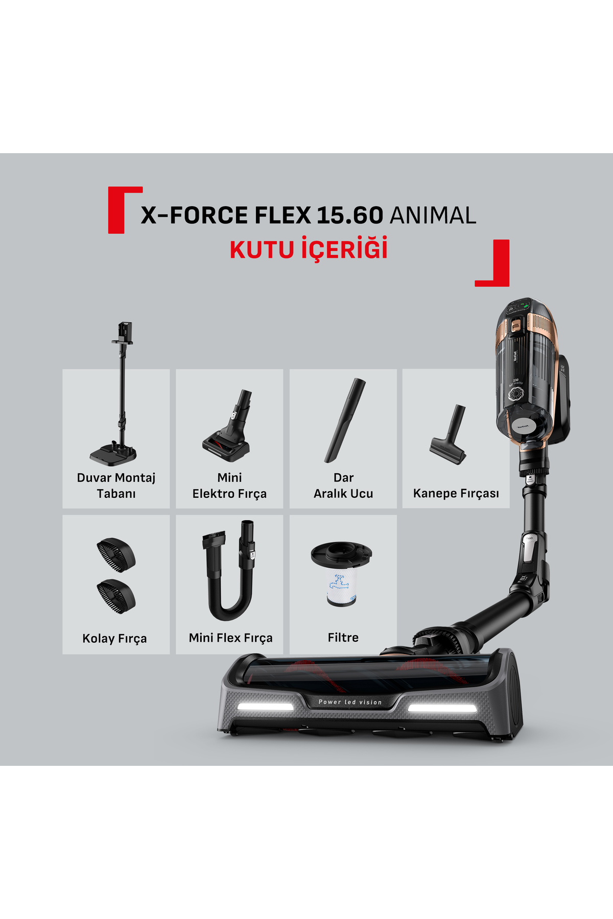 Tefal Ty99f1 X-Force Flex 15.60 Animal 230 Air Watt Kablosuz Şarjli Di