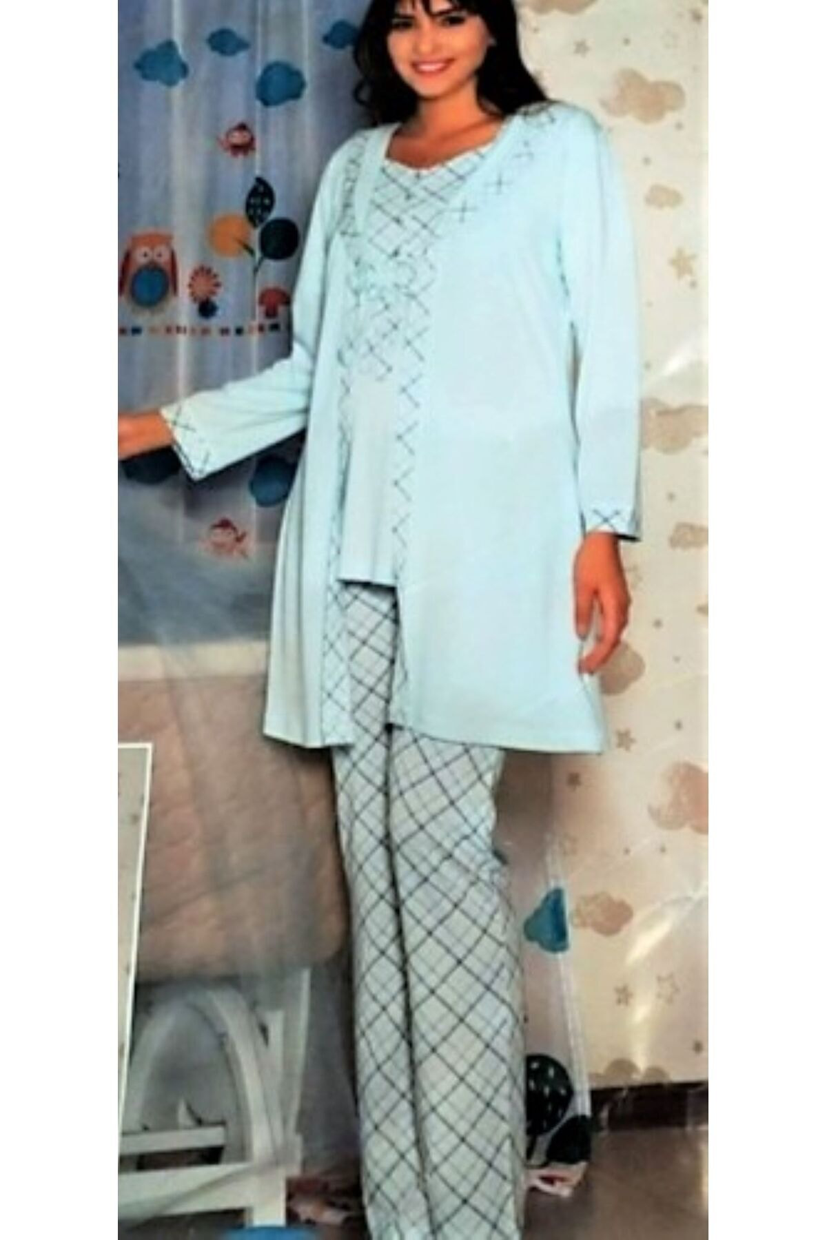 Flz Üçlü Lohusa Pijama Takimi Mint