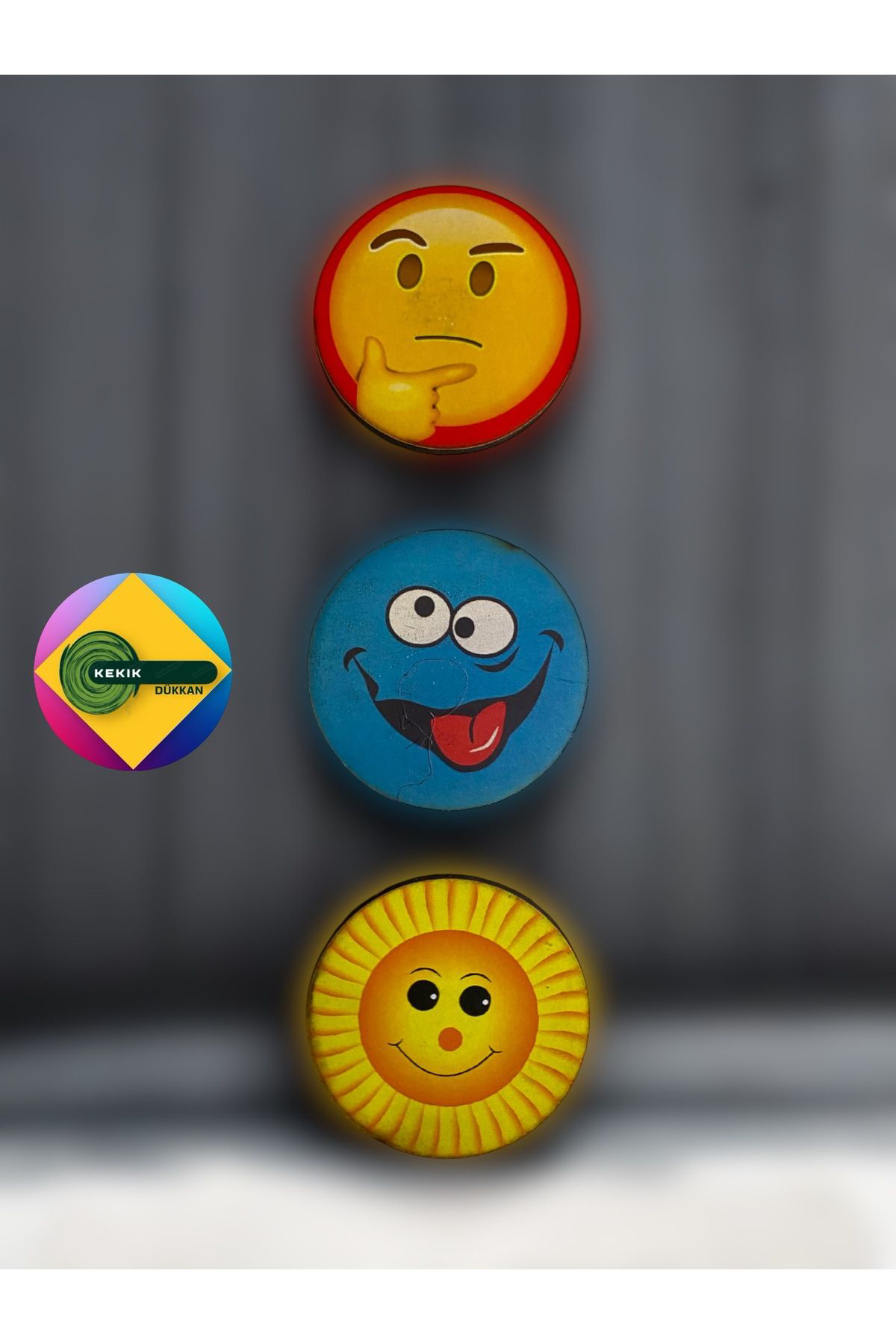 Kekikdükkan Üçlü Miknatisli Emoji Magnet