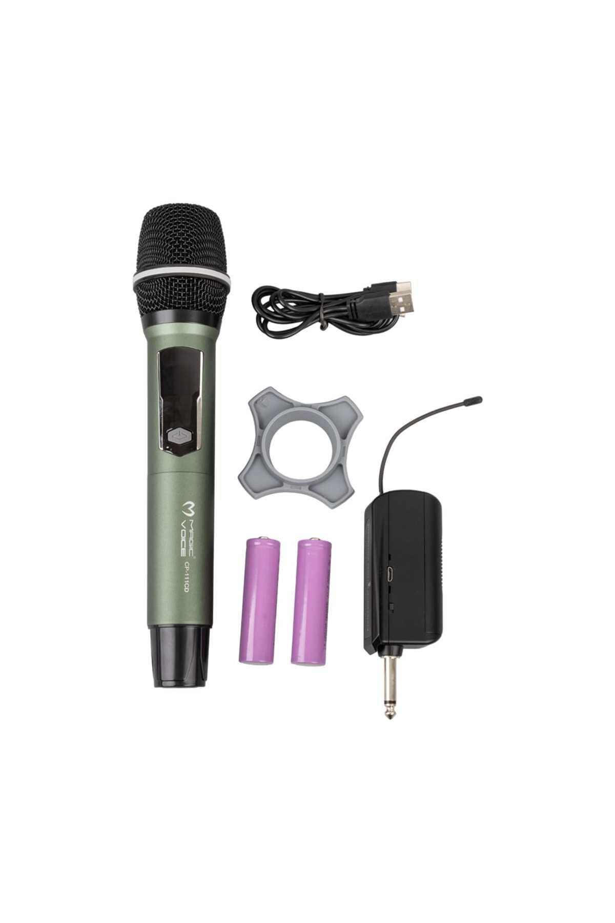 Ok Aksesuar Uhf Ekranli 1 El Kablosuz Telsi̇z Mi̇krofon Cp-111