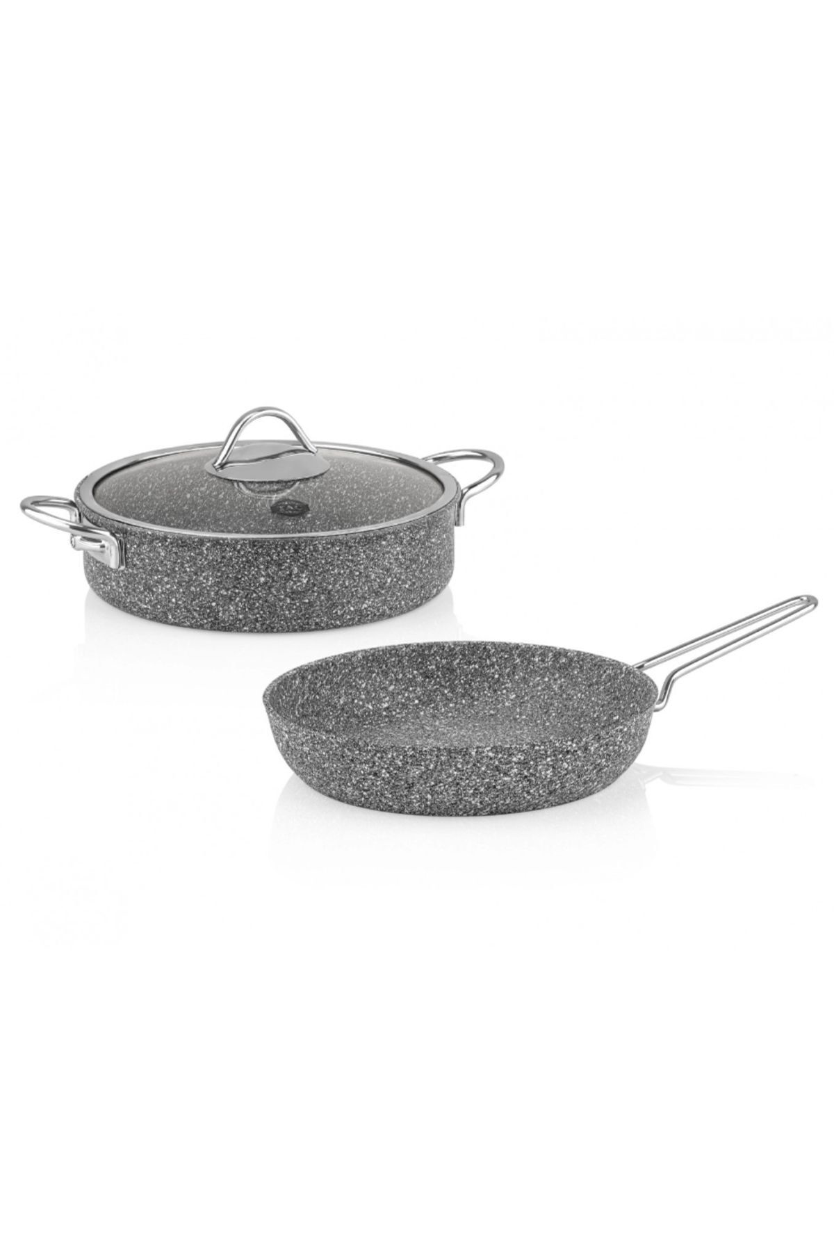 Taç Ultra Classic 3 Parça Granit Tencere & Tava Seti Gri