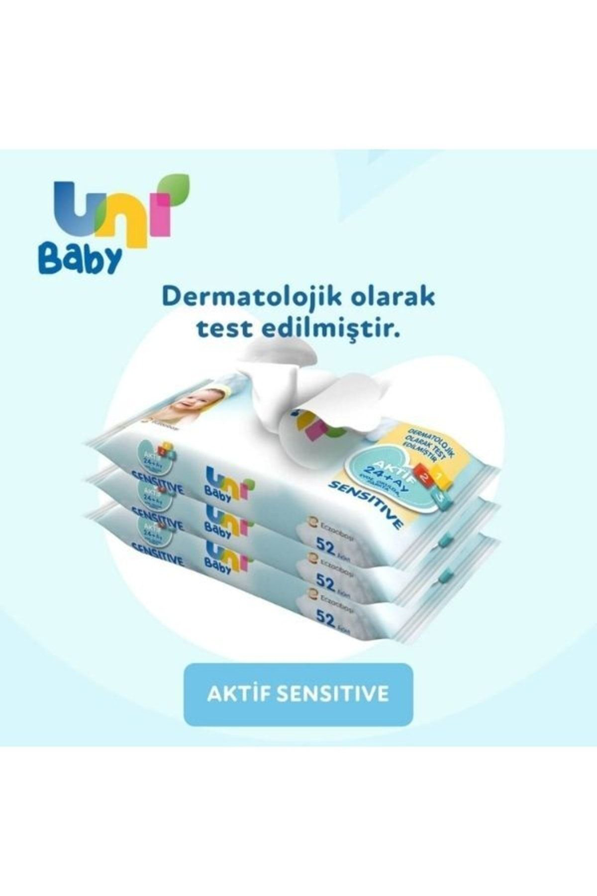 Uni Baby  Aktif Sensitive İslak Havlu 6X52li 312 Yaprak