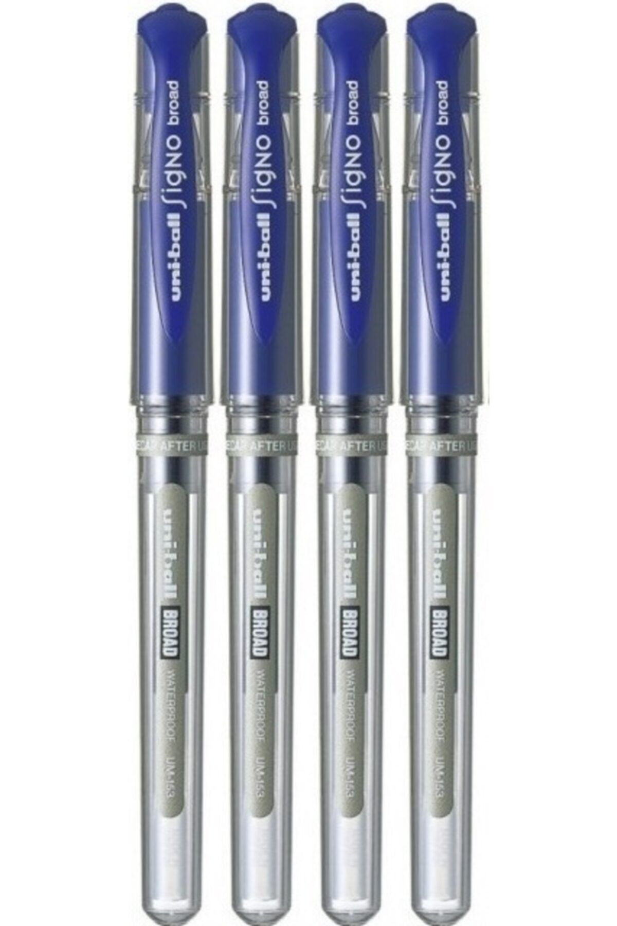 Mahi Max Uni-Ball 4 Adet Mavi Signo Broad 1.0 İmza Kalemi Um-153