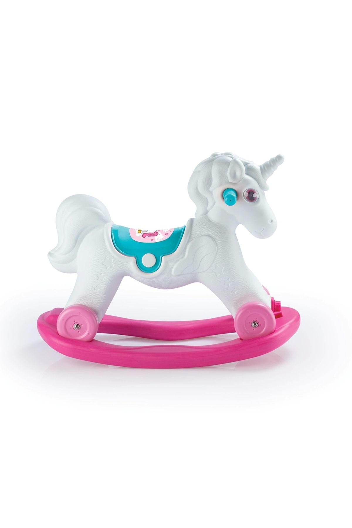 Dolu Unicorn Sallanan Tekerlekli At