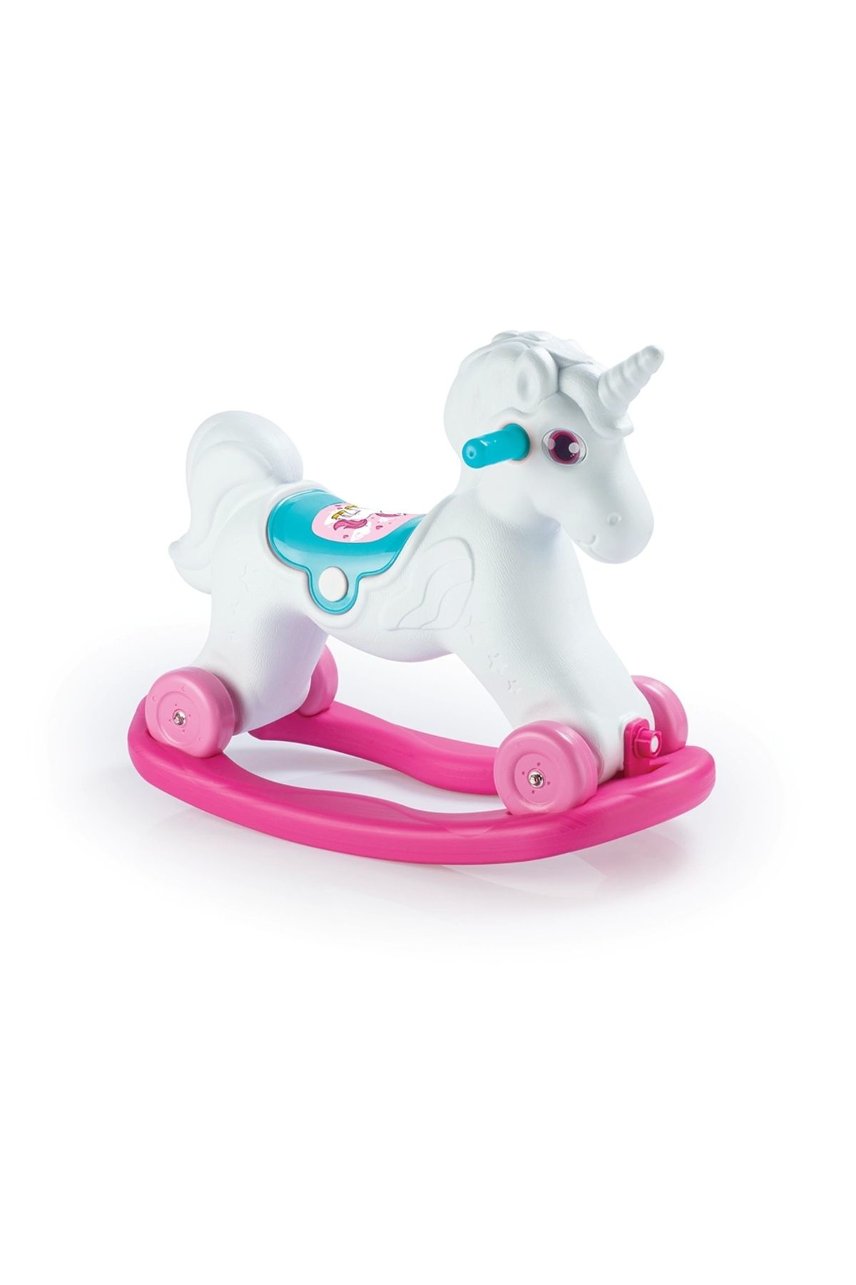 Dolu Unicorn Sallanan Tekerlekli At