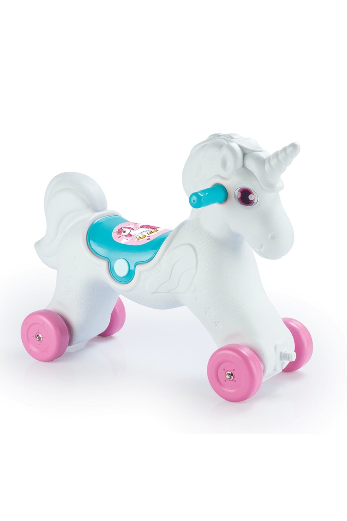 Dolu Unicorn Sallanan Tekerlekli At