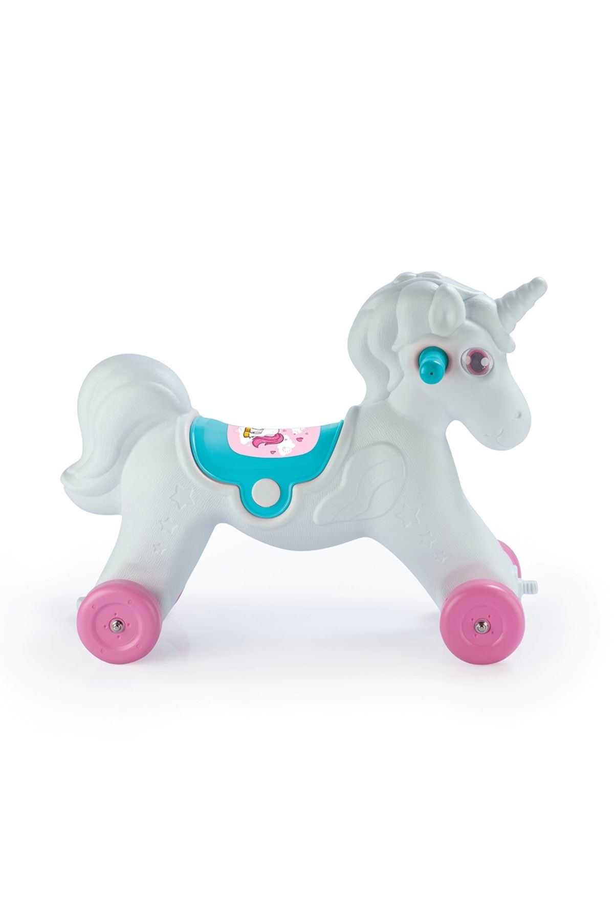 Dolu Unicorn Sallanan Tekerlekli At