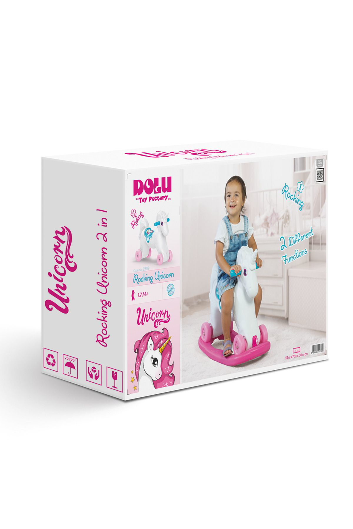 Dolu Unicorn Sallanan Tekerlekli At 2509