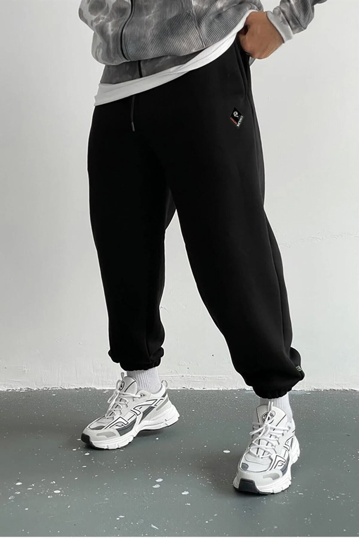 S'gizli Unisex 2İp Örme Kumaş Uv Baski Ciwi Eşofman Alt