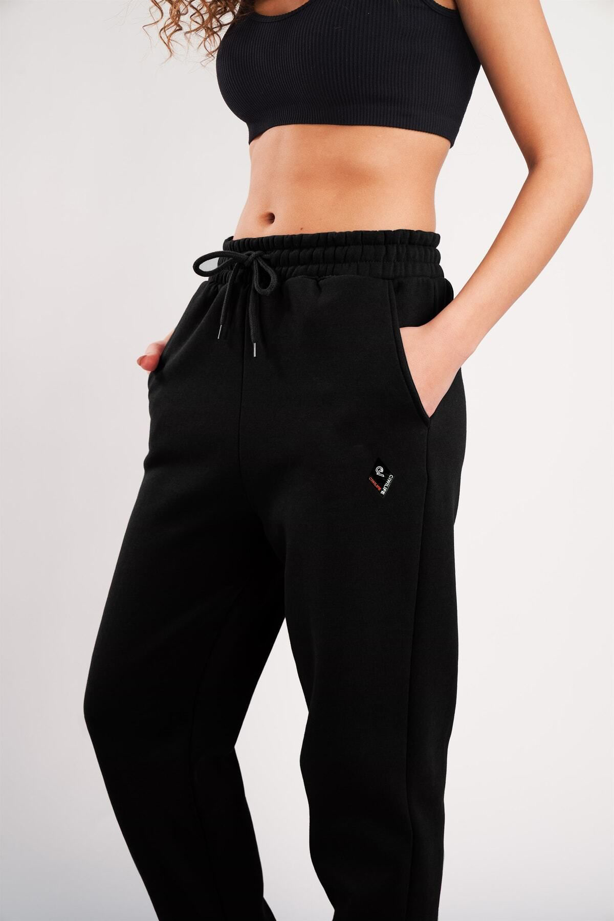 S'gizli Unisex 2İp Örme Kumaş Uv Baski Ciwi Eşofman Alt