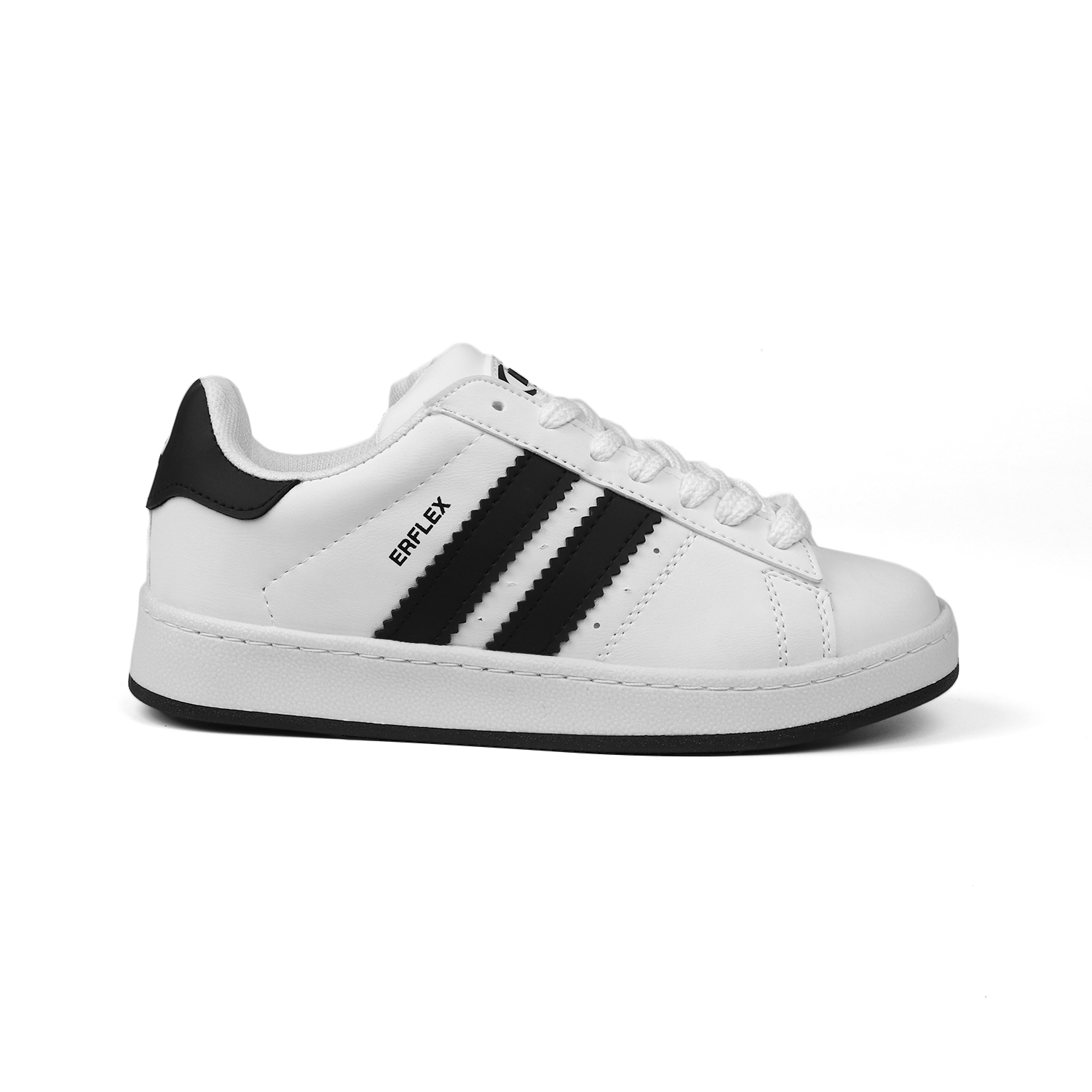 Kajila Unisex Beyaz Siyah Bağcikli Rahat Sneaker Günlük Spor Ayakkabi
