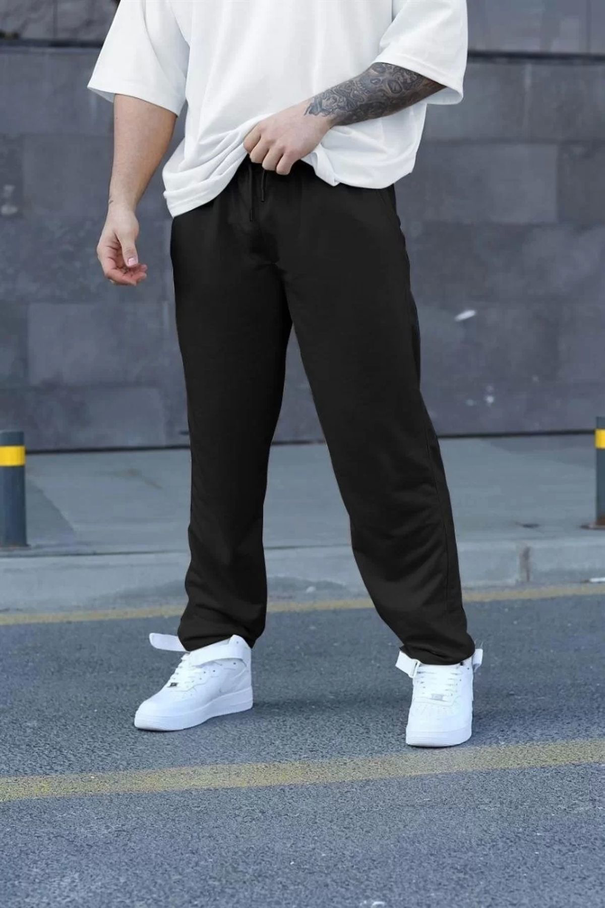 S'gizli Unisex İki İplik Eşofman Alti - Siyah