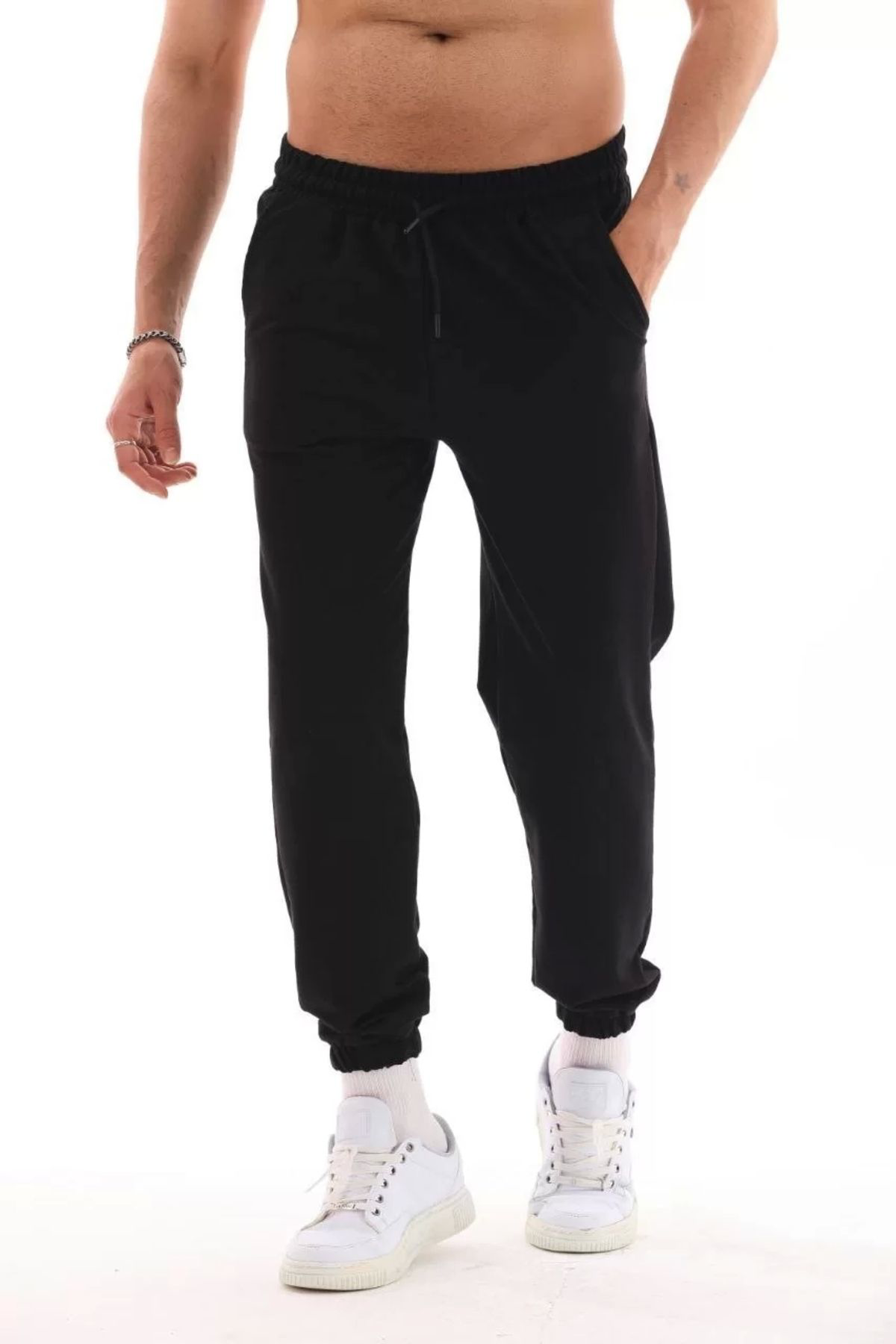 S'gizli Unisex İki İplik Eşofman Alti - Siyah