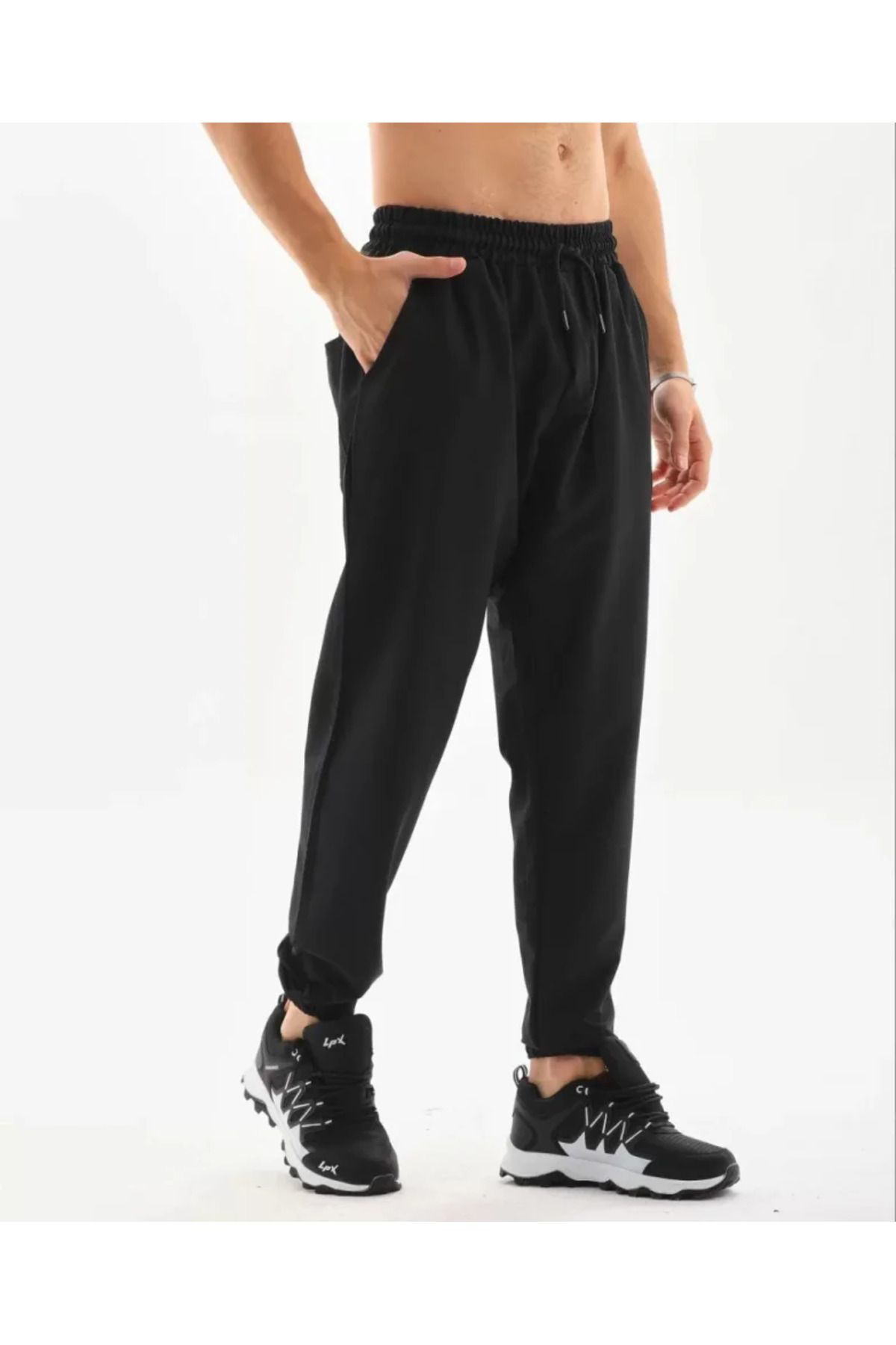 S'gizli Unisex Lastik Paçali Eşofman Alti - Siyah