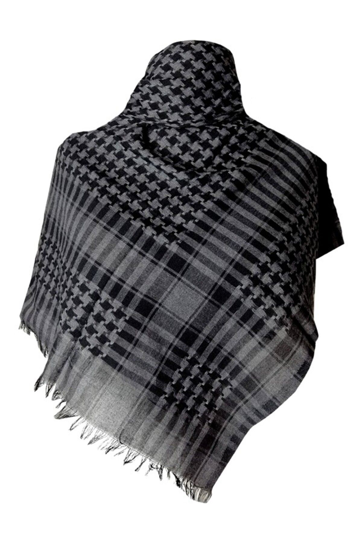 Arwoan Unisex Poşu, Puşi, Keyfiye Şal Gri-Siyah
