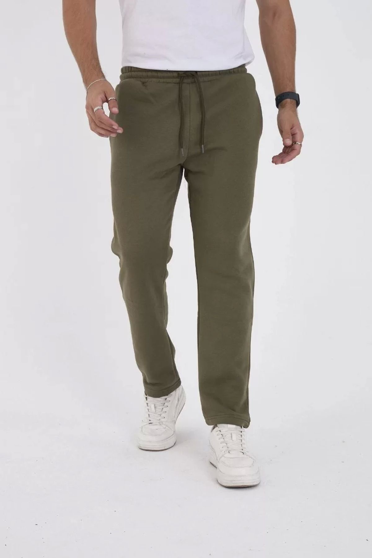 Unisex Üç Iplik Basic Eşofman Pantolon - Haki