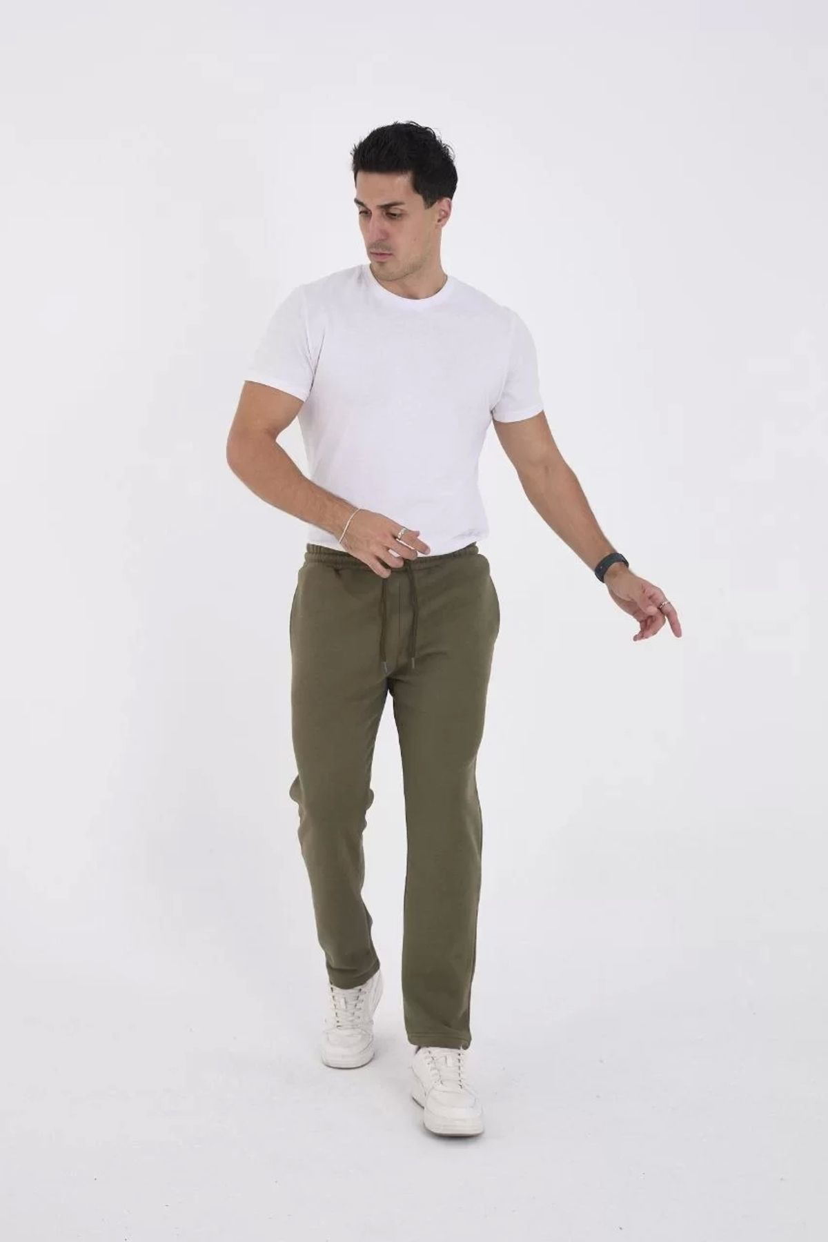 Unisex Üç Iplik Basic Eşofman Pantolon - Haki