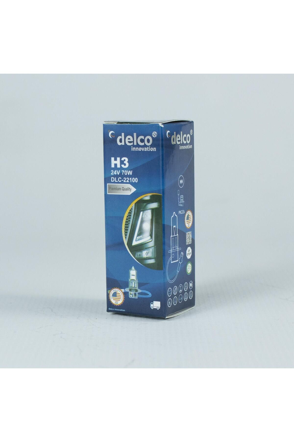 Delco U.S.A H3 24 Volt +%30 Fazla İşik Halogen Ampul Pk22s 10 Adet
