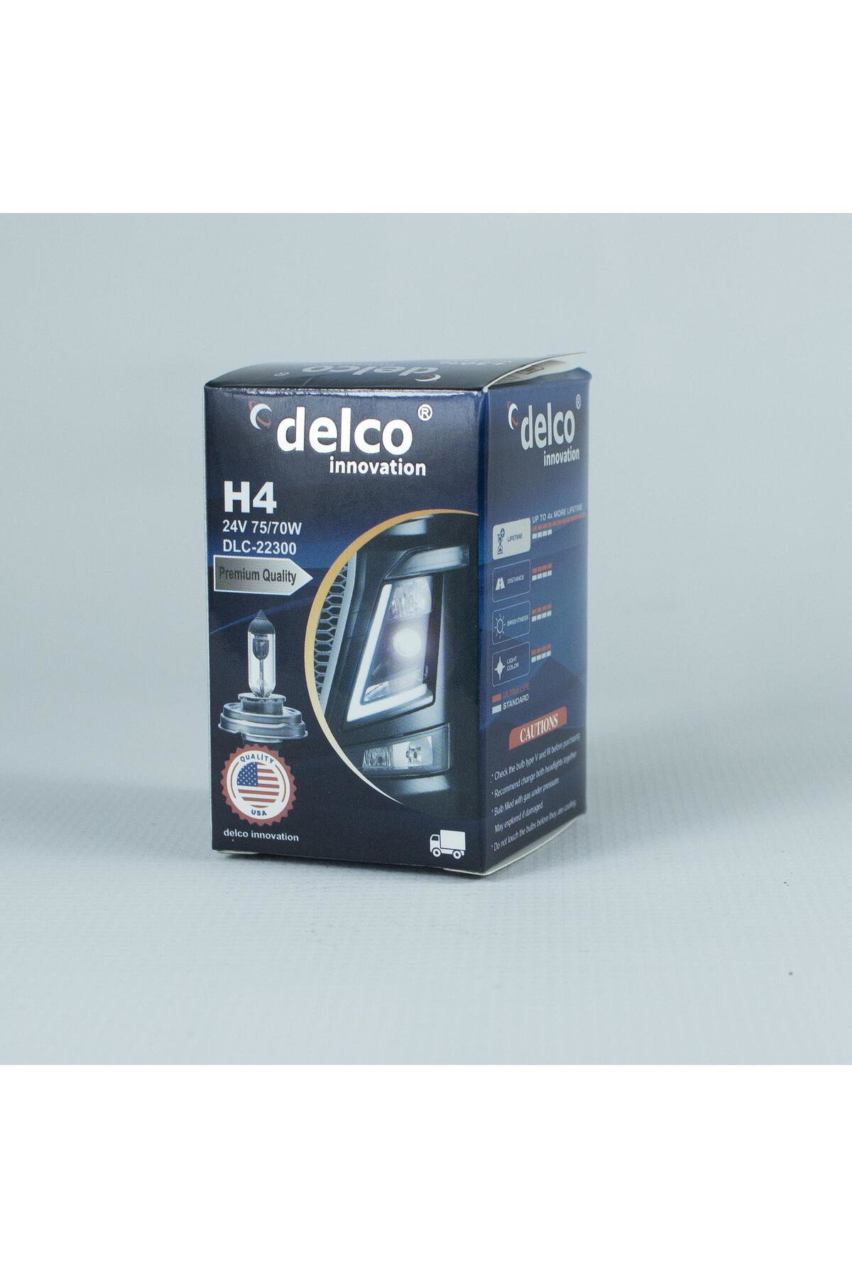 Delco U.S.A H4 24 Volt Far Ampulü 45T 75/70W Tablali 10 Adet