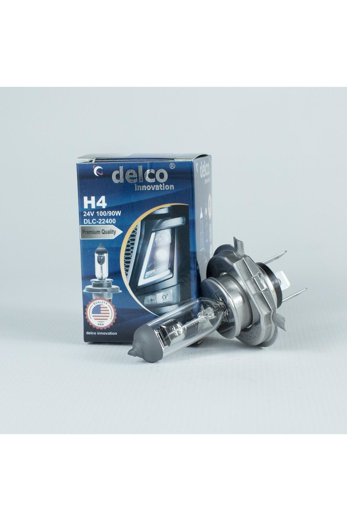 Delco U.S.A H4 Halogen Far Ampulü 24 Volt 100/90W Tirnakli 10 Adet