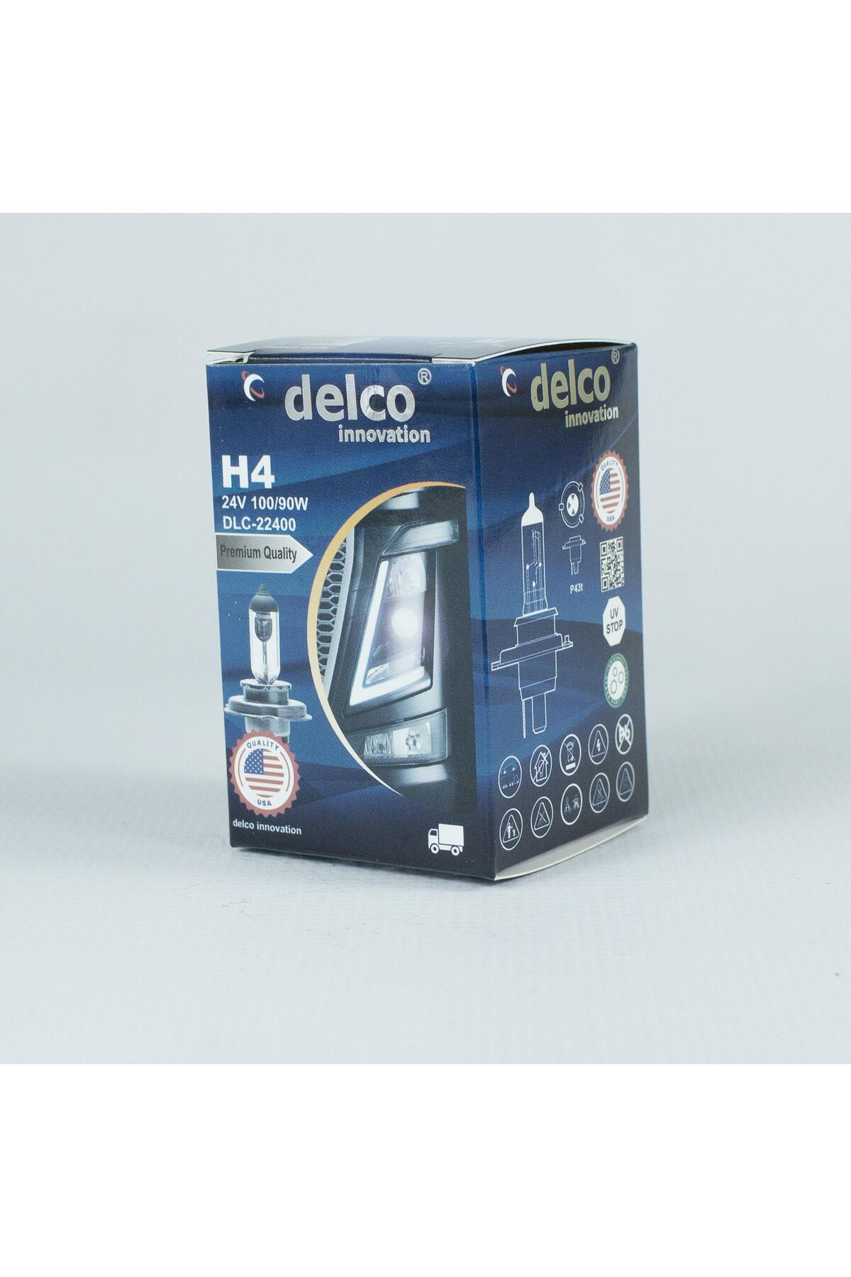 Delco U.S.A H4 Halogen Far Ampulü 24 Volt 100/90W Tirnakli 10 Adet