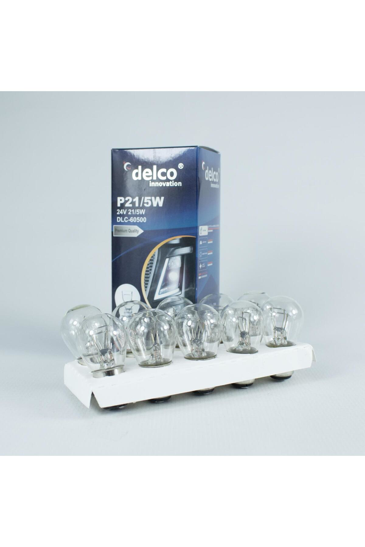 Delco U.S.A P21/W5 24 Volt Halojen Ampul Düz Tirnak 24 Volt 10 Adet Ba1