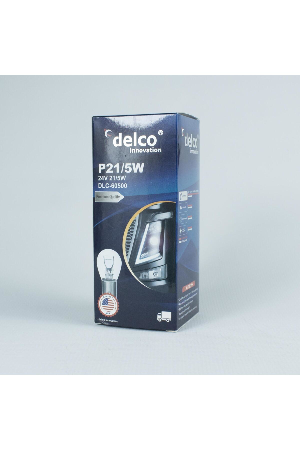 Delco U.S.A P21/W5 24 Volt Halojen Ampul Düz Tirnak 24 Volt 10 Adet Ba1