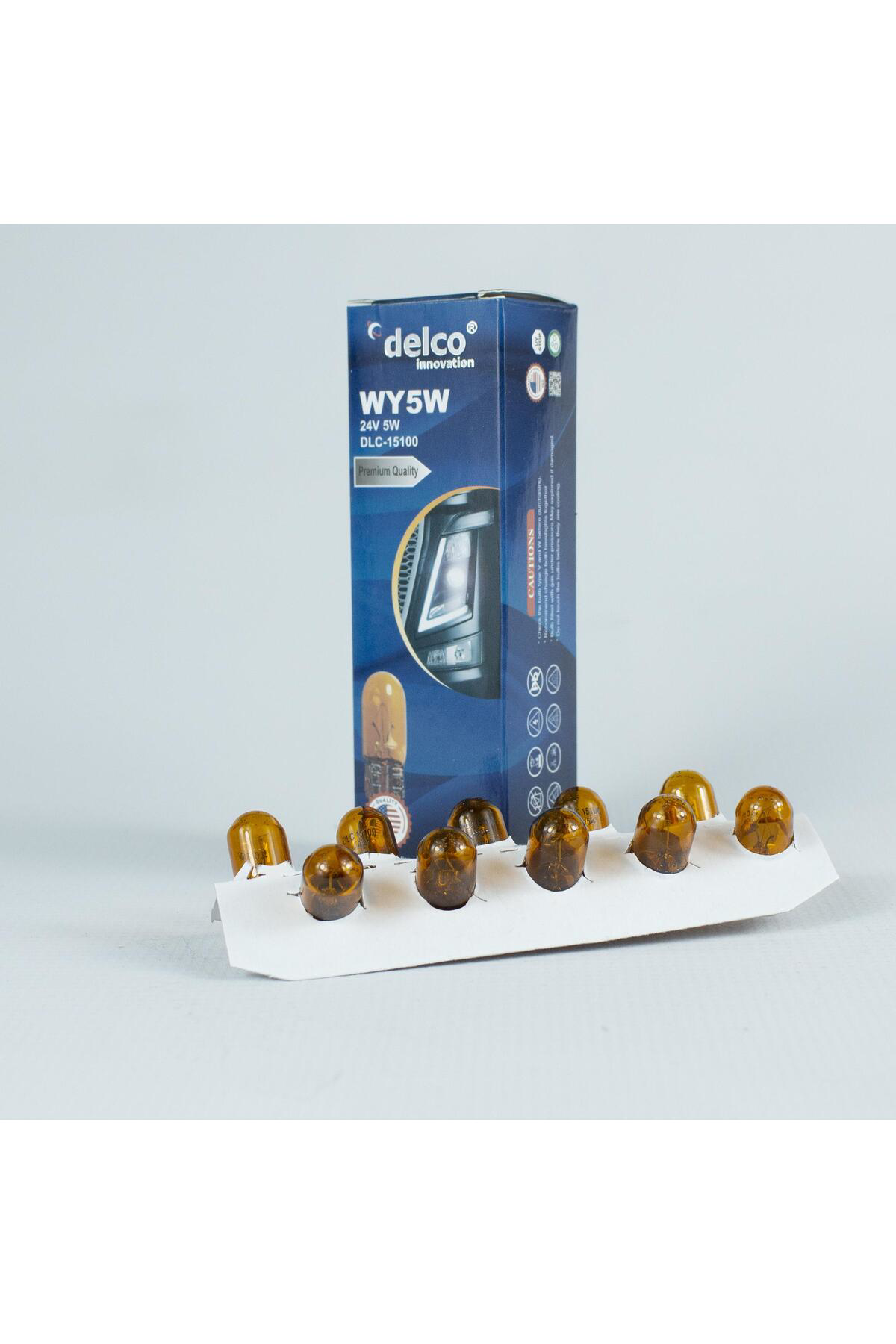 Delco U.S.A Wy5w T10 Dipsiz Ampul Naturel Amber 24 Volt 10 Adet