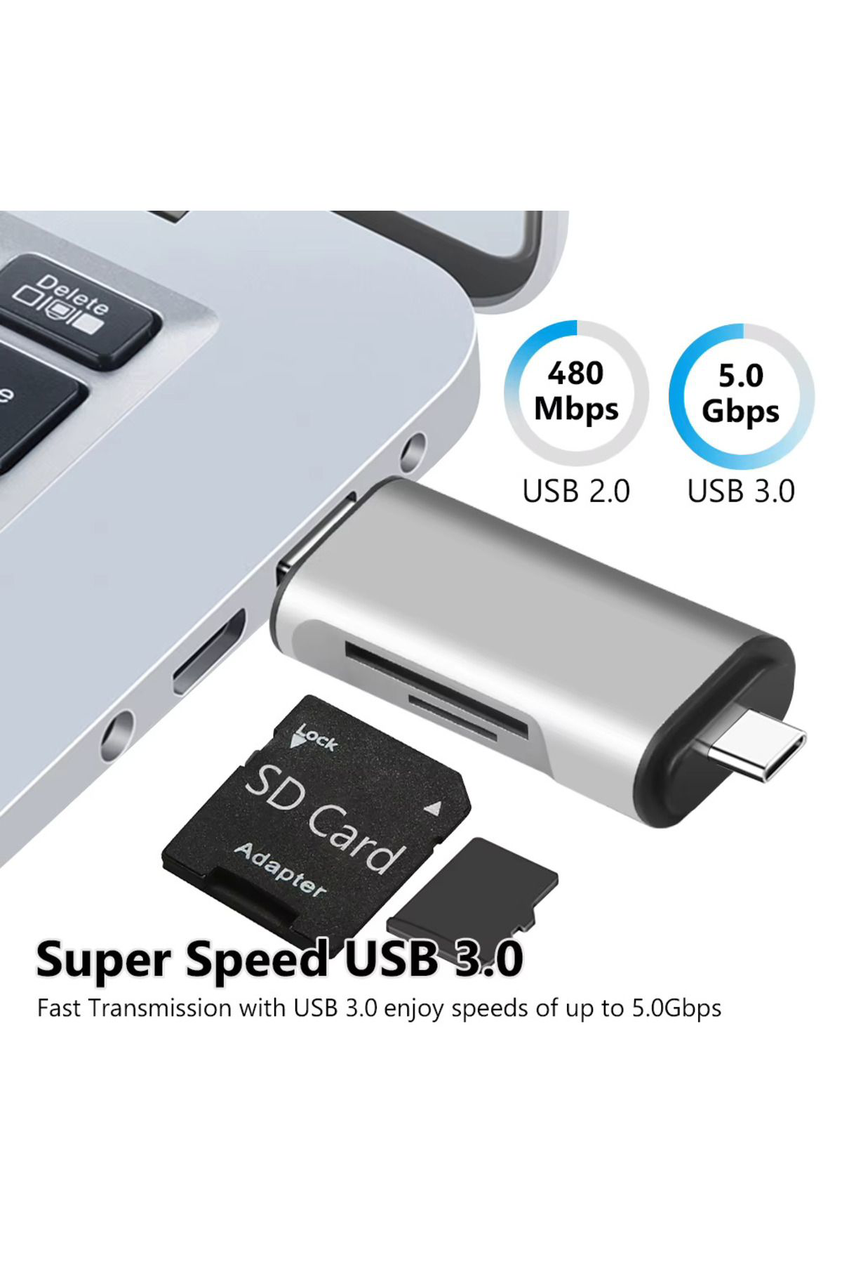 Pmr Usb 2.0 3 İn 1 Kart Okuyucu Ve Usb Çoklayici – Type-C, Micro Usb,