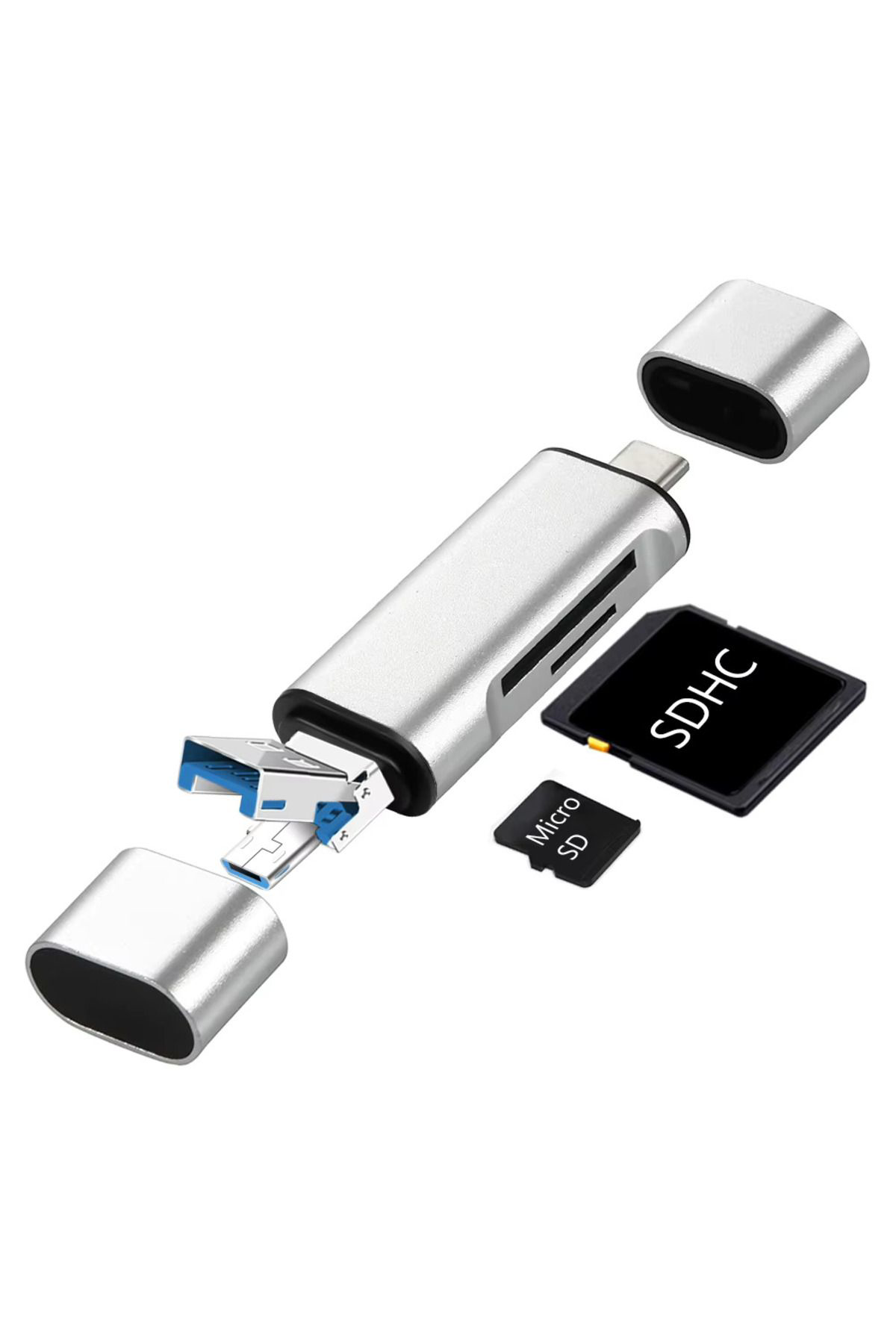 Pmr Usb 2.0 3 İn 1 Kart Okuyucu Ve Usb Çoklayici – Type-C, Micro Usb,
