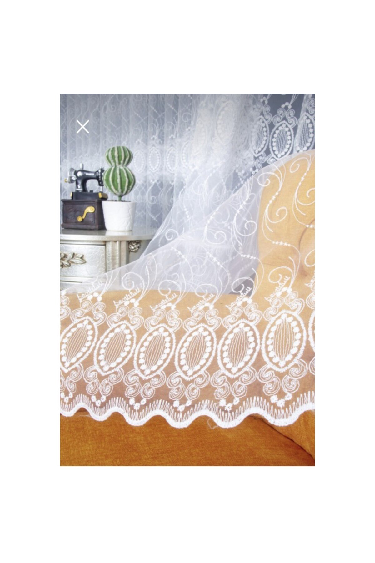 Özgün Home Üst Kalite Sanal Nakişli Tül Perde (1X3 Pile)