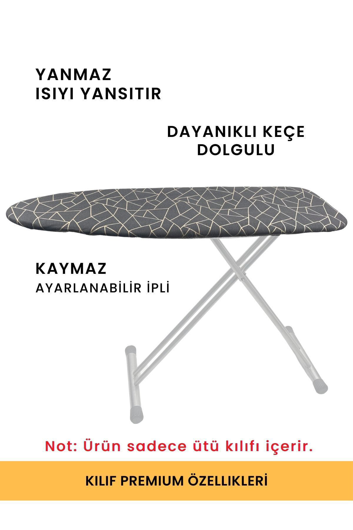 Beylini Ütü Masasi Kilifi Örtüsü Bezi, Keçeli,Süngerli, İpli Yanmaz Ayarl