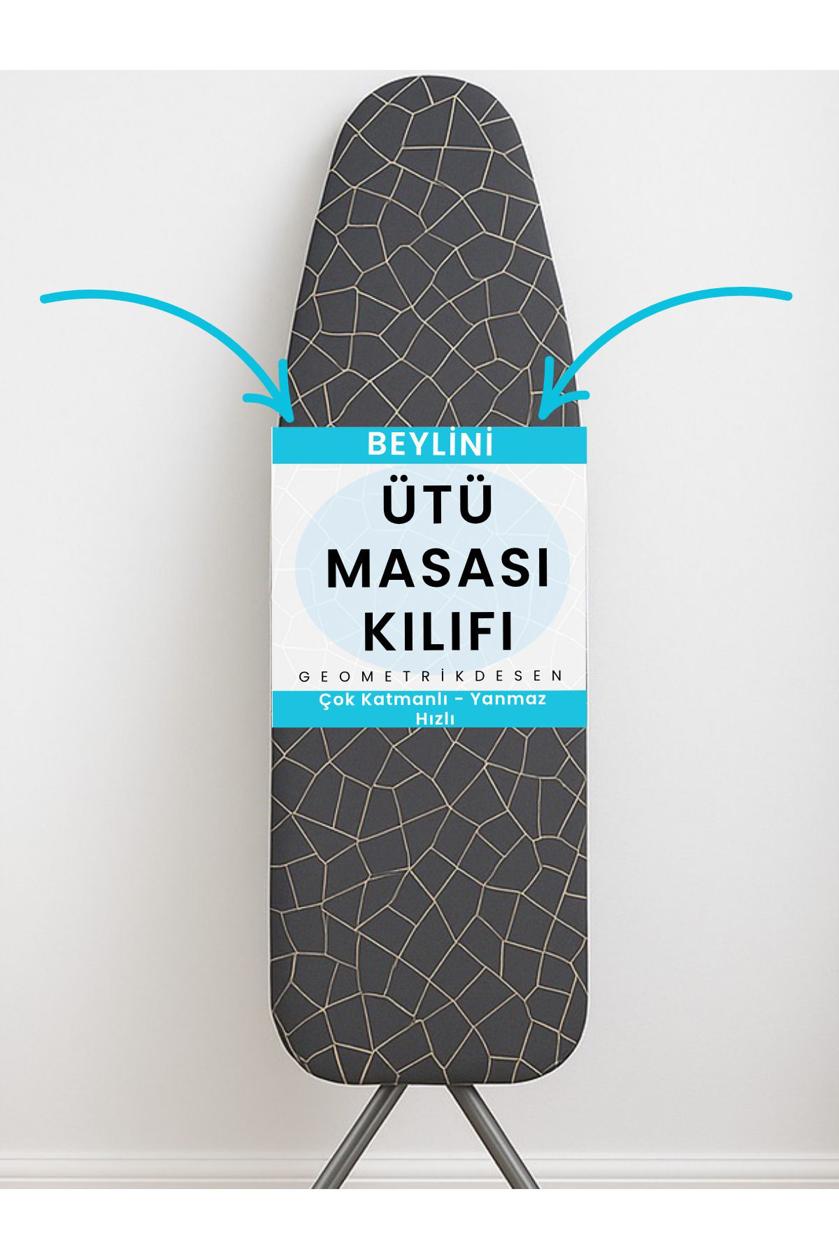Beylini Ütü Masasi Kilifi Örtüsü Bezi, Keçeli,Süngerli, İpli Yanmaz Ayarl