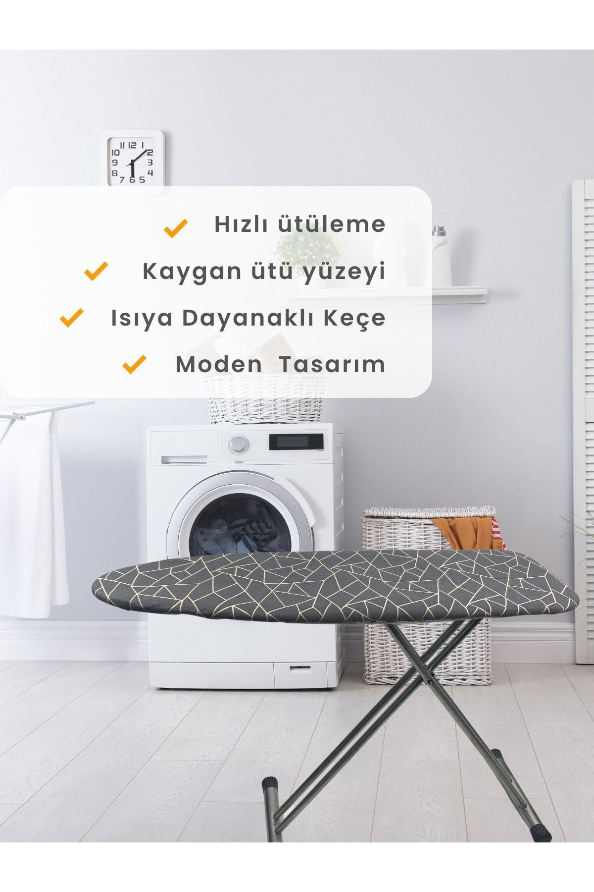 Beylini Ütü Masasi Kilifi Örtüsü Bezi, Keçeli,Süngerli, İpli Yanmaz Ayarl