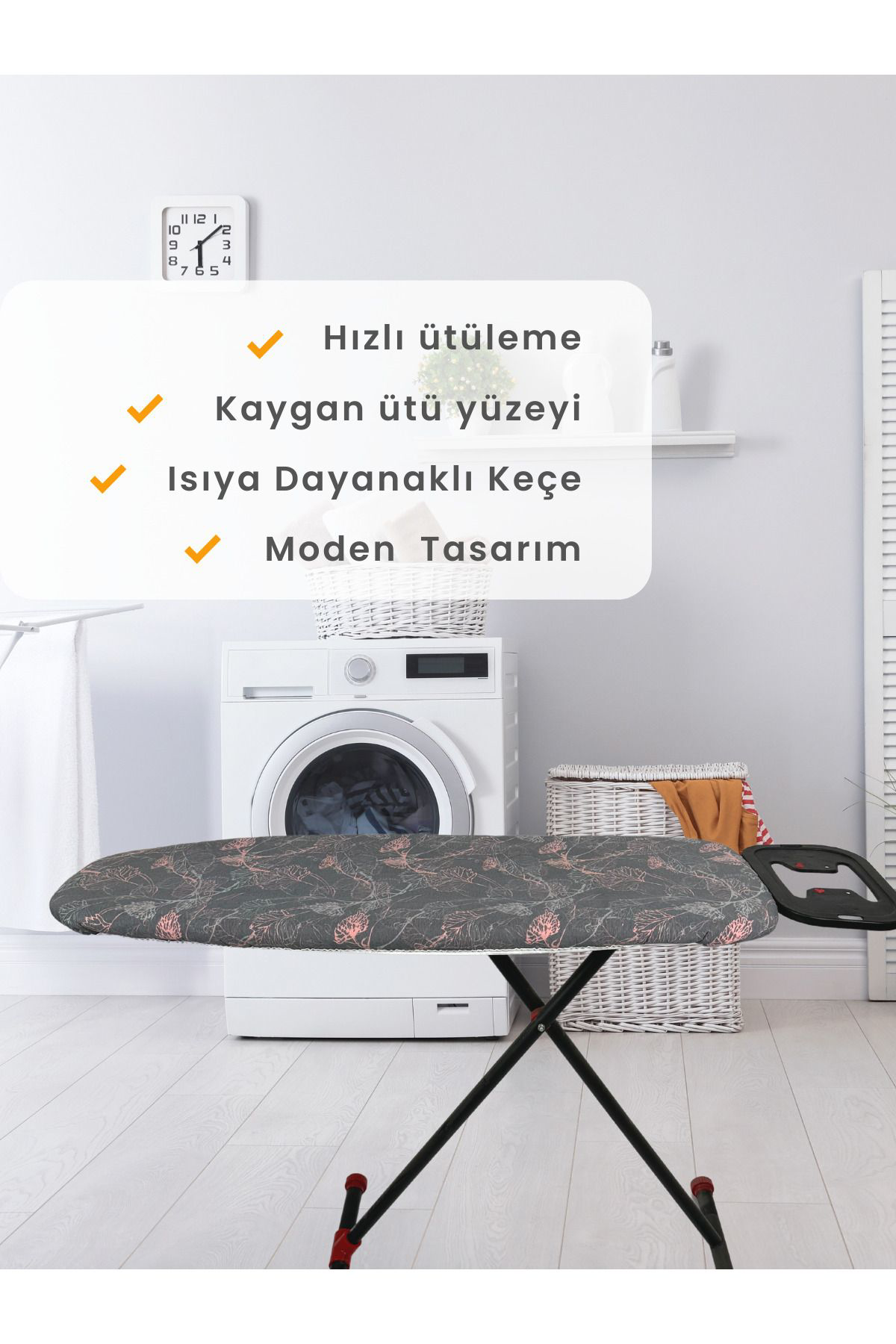 Beylini Ütü Masasi Kilifi Örtüsü Bezi, Keçeli,Süngerli,Lastikli Yanmaz Ay