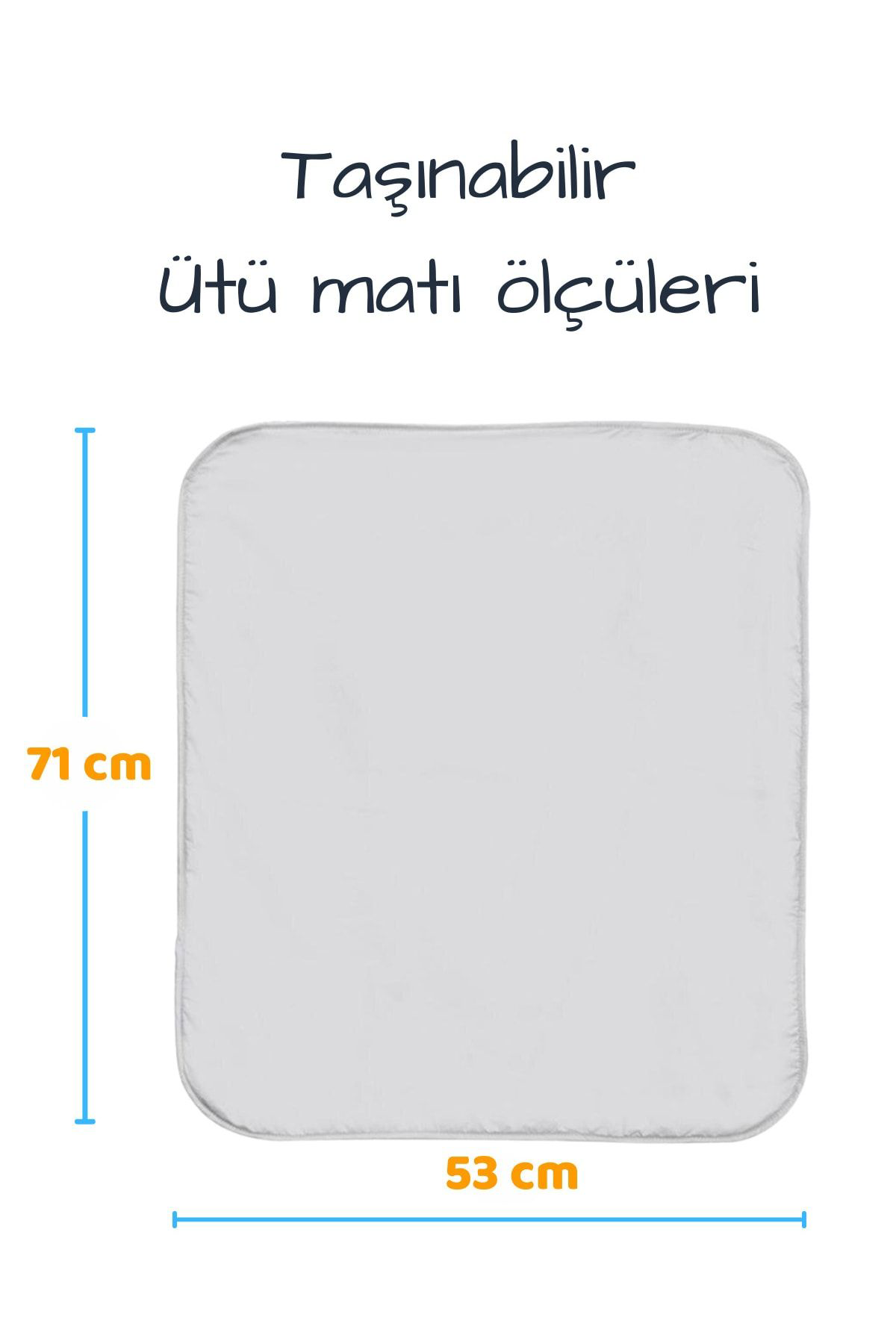 Beylini Ütüleme Mati Masasi Kilifi Örtüsü Bezi Keçeli Süngerli 53X71 Cm G