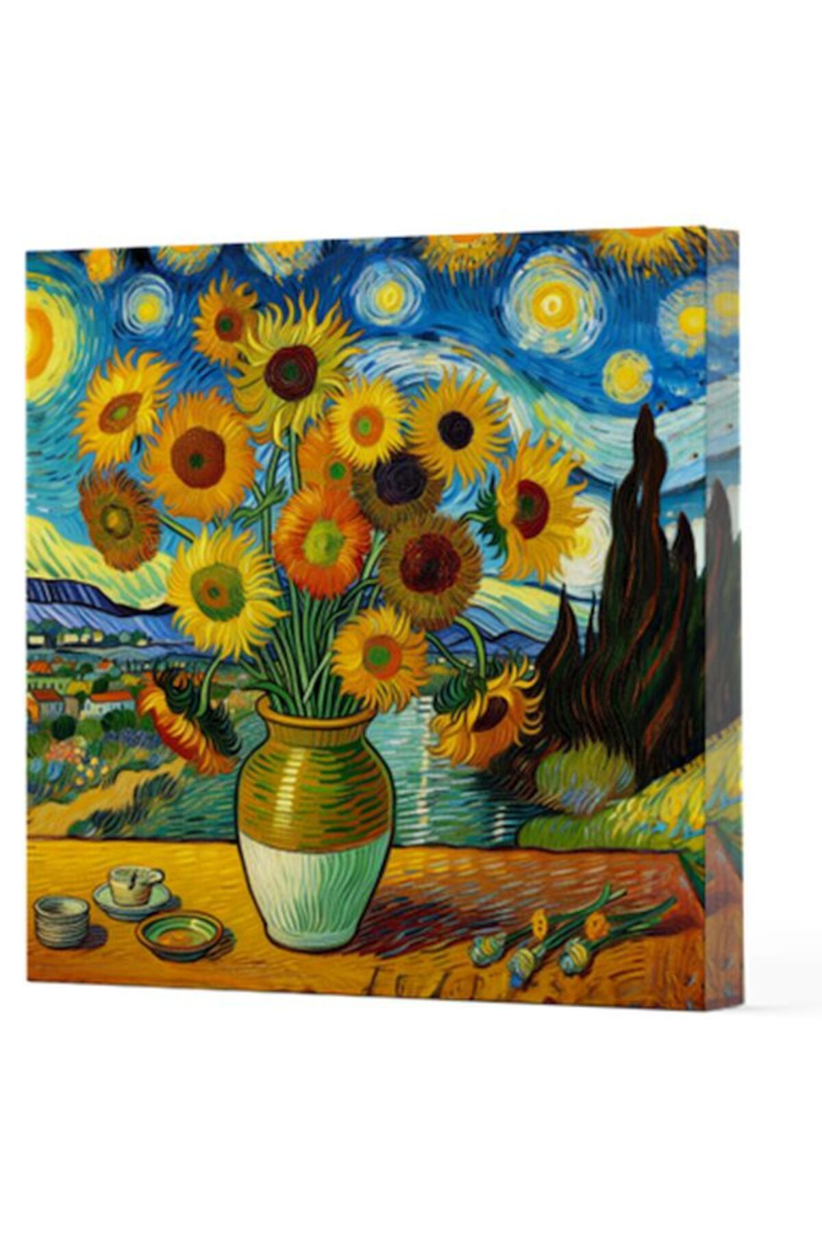 Yonca Moda Van Gogh 10 Ayçiçekleri Çizgisiz Yan Boyamali Defter