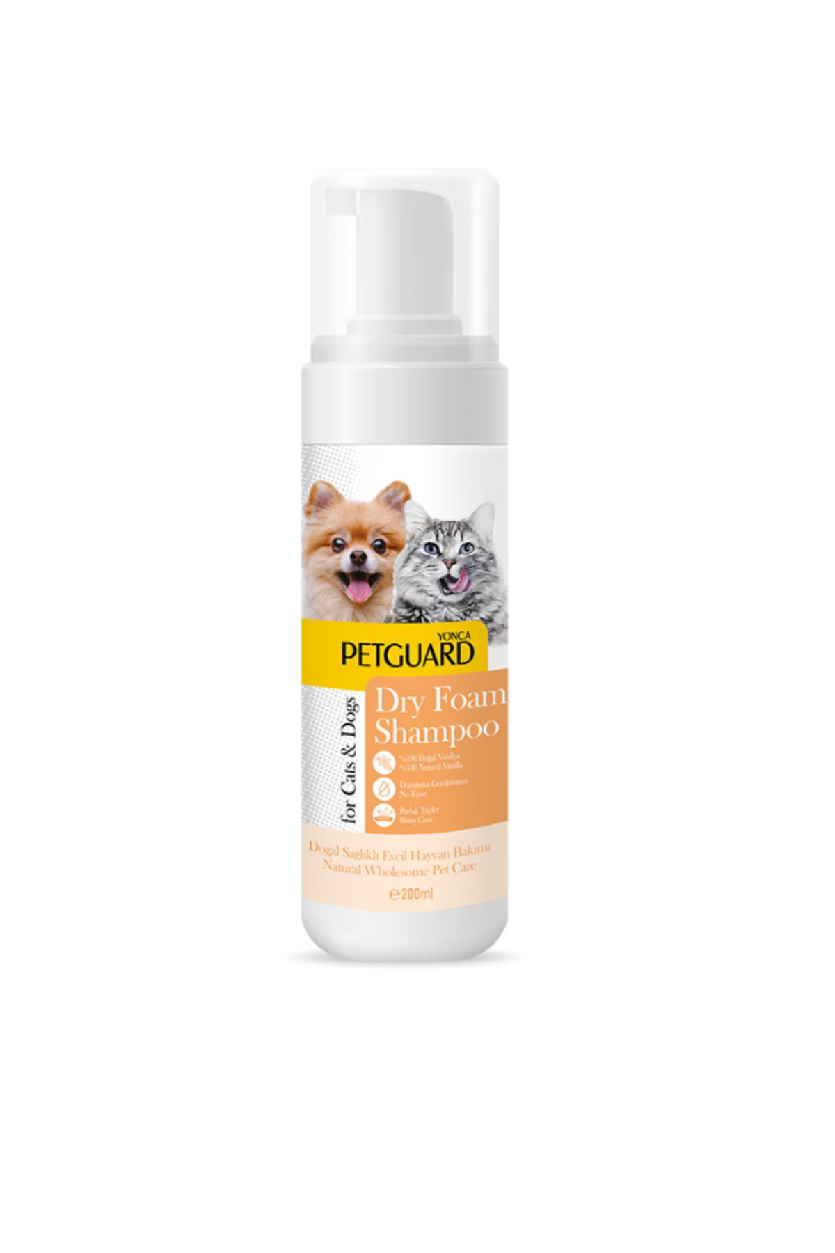Petguard Vanilya Kuru Köpük Şampuan Kedi Köpek 200Ml