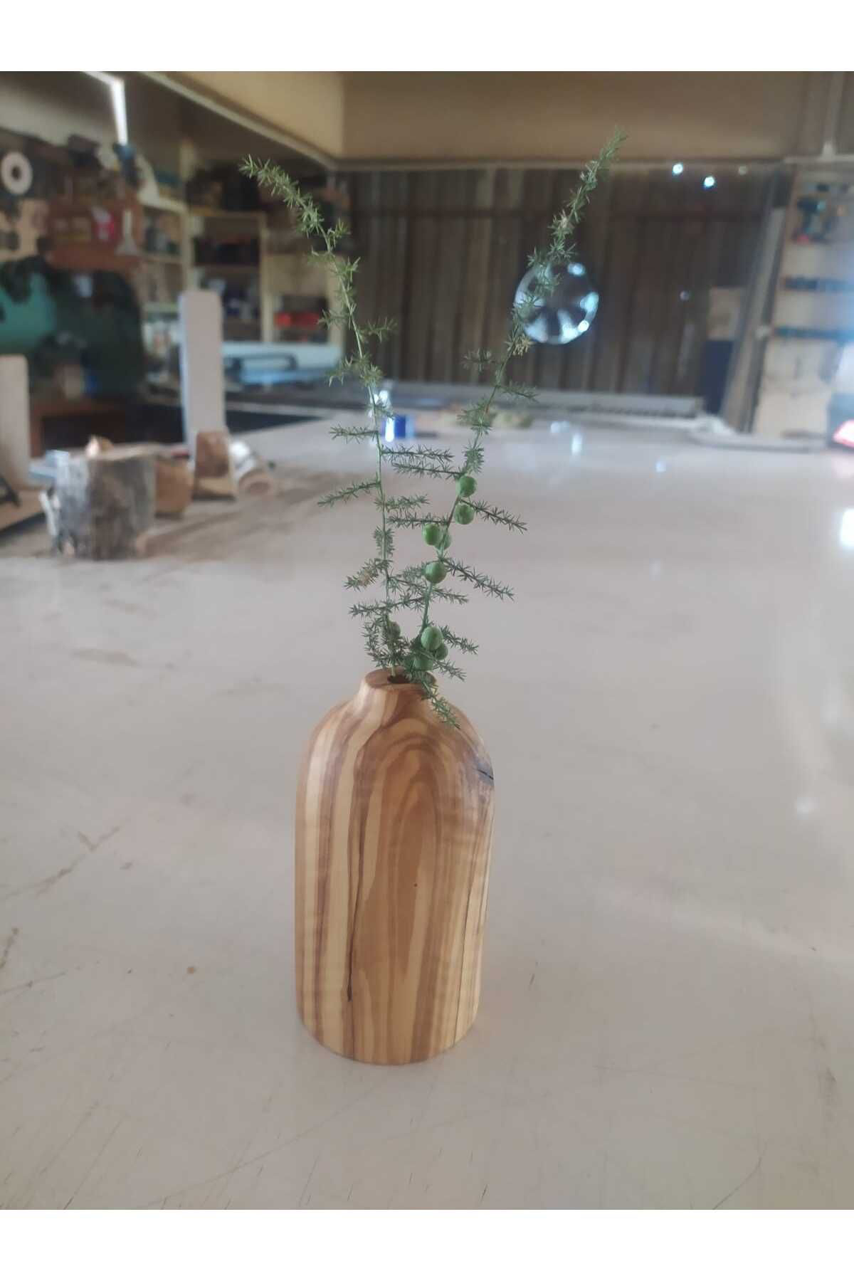 Feyzade Vazo, Zeytin Ağacindan Ahşap Vazo