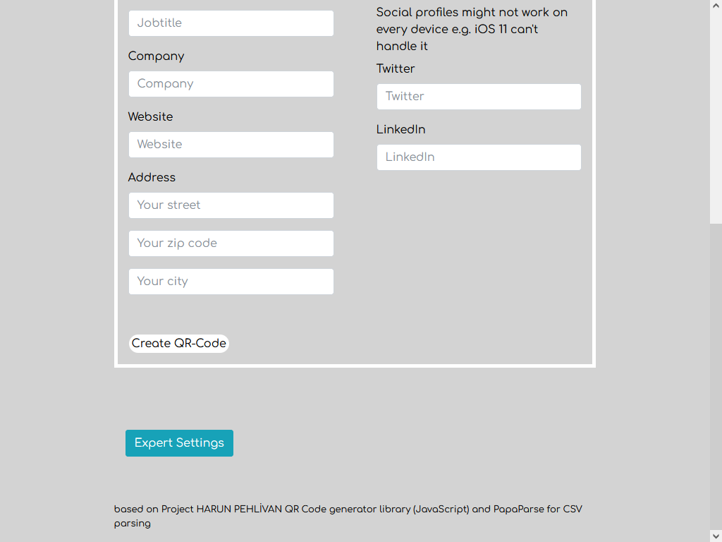 Harun Pehlivan Vcard Conform Qr Code Generator