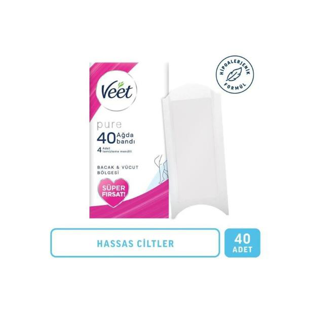 Veet Men Veet Pure Sir Ağda Bantlari Hasas Ciltler İçin Bacak Ve Vücut Böl