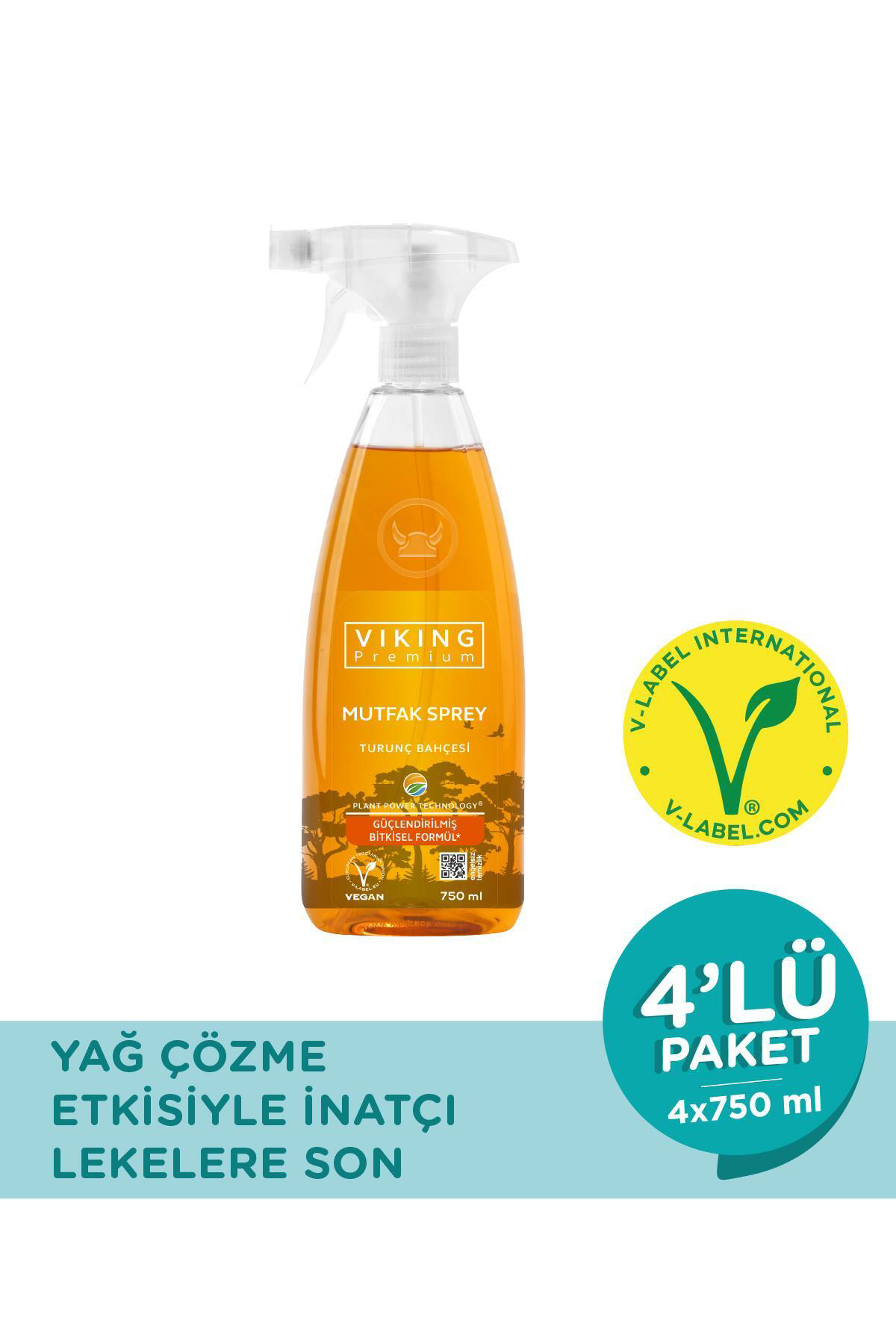 Viking  Premium Mutfak Spreyi Turunç Bahçesi 750 Ml 4 Adet