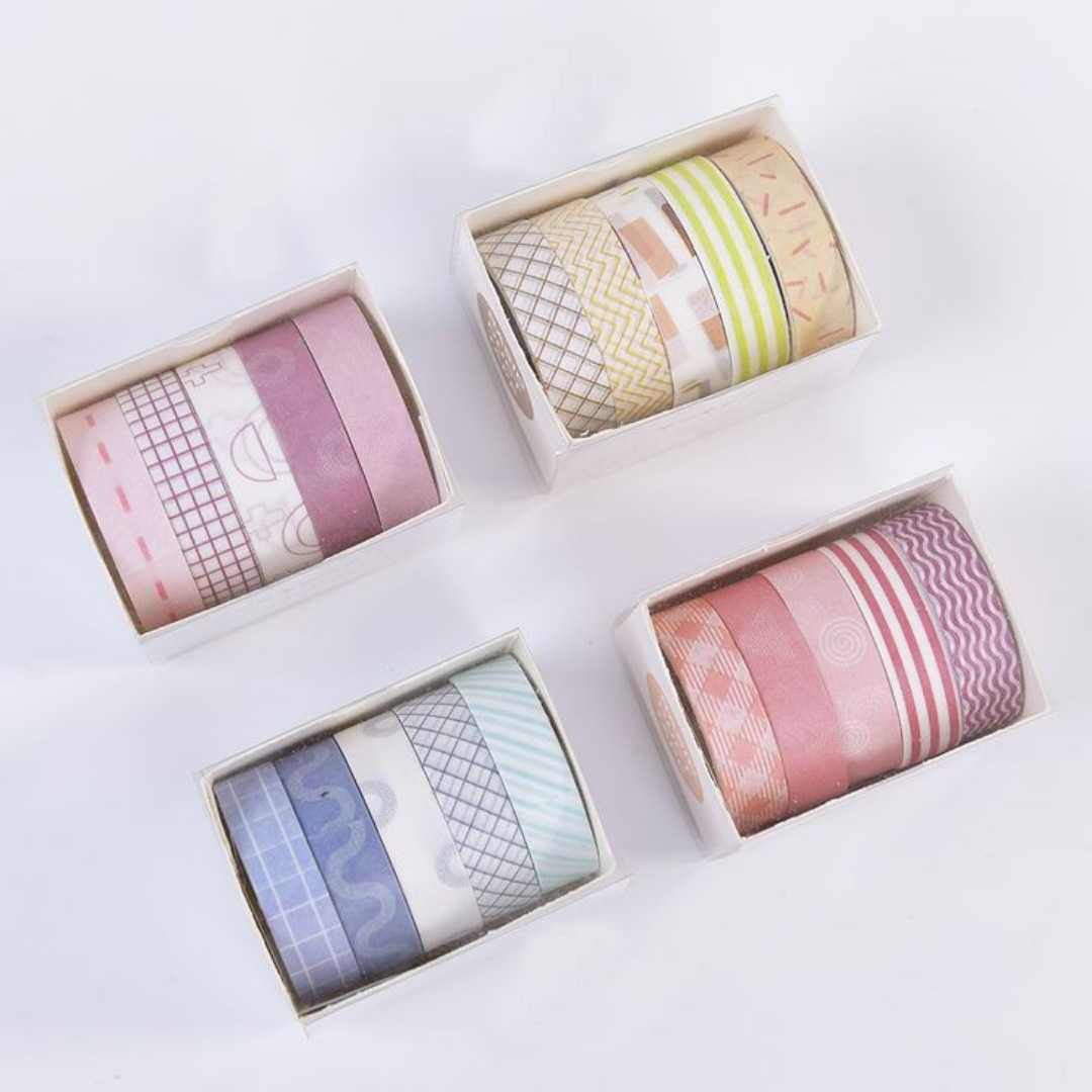 Limmy Vintage Washi Tape Bant Baskili Yapişkanli Maskeleme Kağidi Desen