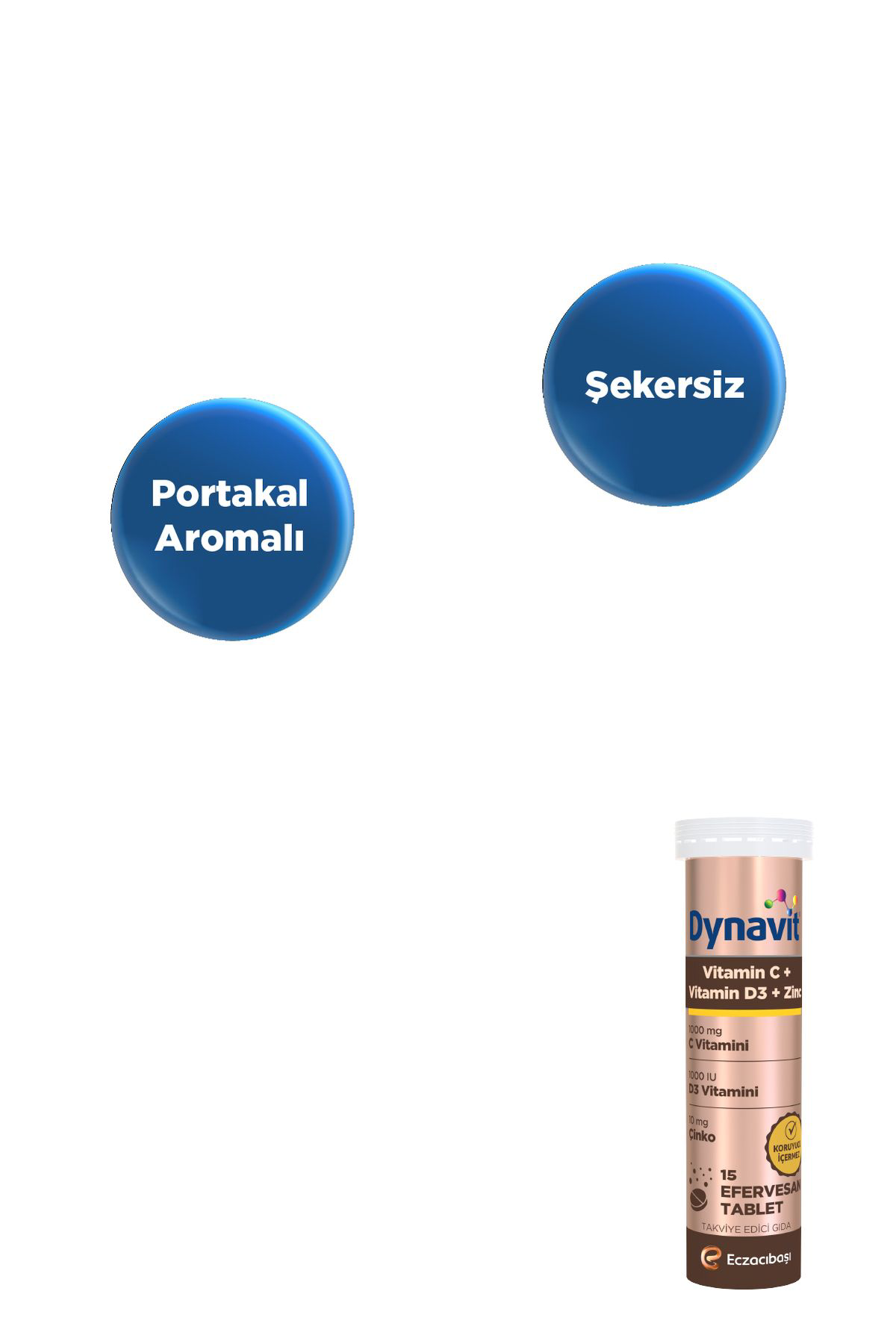 Dynavit Vitamin C Vitamin D3 Çinko 15 Efervesan Tablet