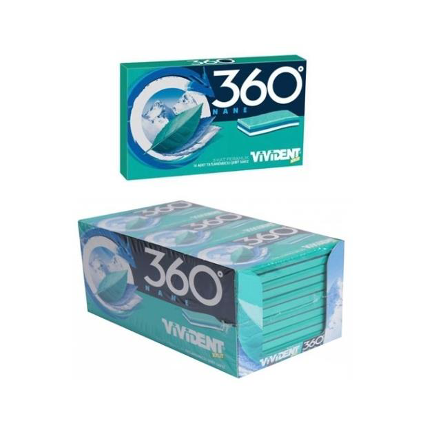 Vivident  360 Nane Aromali Şekersiz Sakiz 33 G X 18 Adet