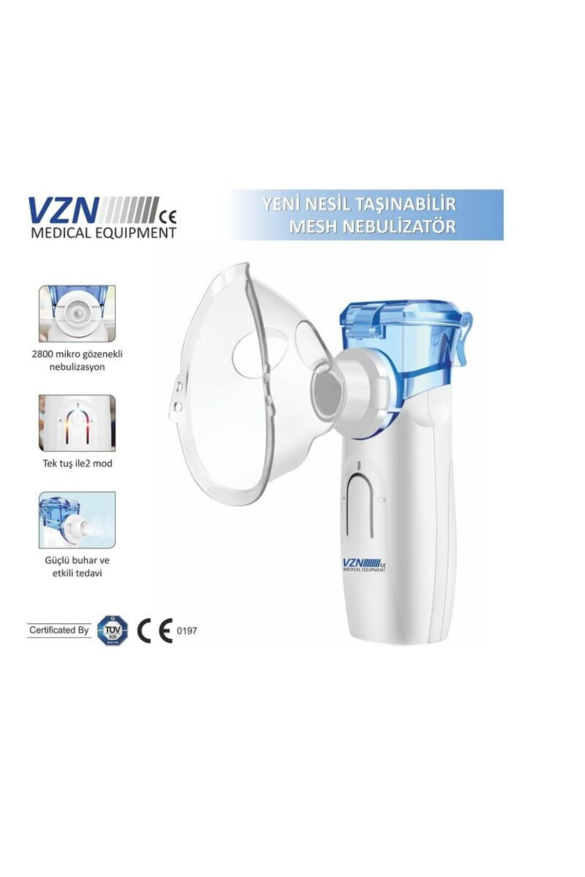 Medikaltec Vzn Yeni Nesil Taşinabilir Mesh Nebülizatör
